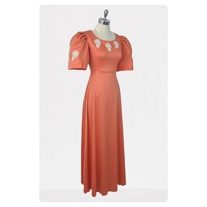 vintage 60's bell sleeve maxi dress